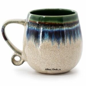 Meritage Green Blue Cream Mt Lexington Stoneware Ceramic 20oz Stoneware Mug NEW